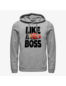 Pánská mikina Merch Pixar Cars 3 - Boss McQueen Unisex Hoodie Heather Grey