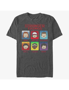 Pánské tričko Merch Netflix Stranger Things - 8 Bit Stranger Unisex T-Shirt Dark Heather Grey