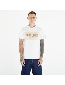 Tommy Hilfiger Pánské tričko Tommy Jeans Regular Linear Block Short Sleeve Tee White