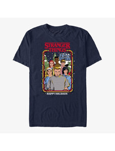 Pánské tričko Merch Netflix Stranger Things - Snowy Group Unisex T-Shirt Navy Blue