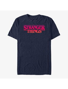 Pánské tričko Merch Netflix Stranger Things - Grunge ST Logo Unisex T-Shirt Navy Blue