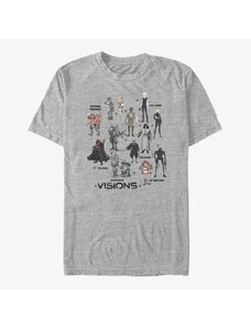 Pánské tričko Merch Star Wars: Visions - Textbook Characters Unisex T-Shirt Heather Grey