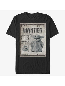 Pánské tričko Merch Star Wars: The Mandalorian - Wanted Child Poster Unisex T-Shirt Black