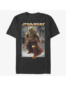 Pánské tričko Merch Star Wars Book of Boba Fett - Hunter For Hire Unisex T-Shirt Black