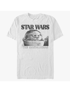 Pánské tričko Merch Star Wars: The Mandalorian - Black n White Photo Unisex T-Shirt White