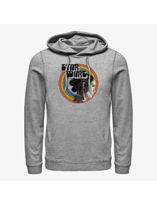 Pánská mikina Merch Star Wars: The Rise Of Skywalker - Vintage Rey Rainbow white KTS Unisex Hoodie Heather Grey