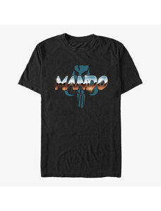 Pánské tričko Merch Star Wars: The Mandalorian - MANDO CHROME Unisex T-Shirt Black