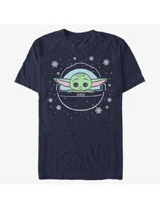Pánské tričko Merch Star Wars: Mandalorian - Snow Child Unisex T-Shirt Navy Blue