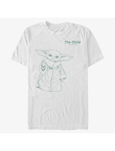 Pánské tričko Merch Star Wars: Mandalorian - Playful Child Unisex T-Shirt White