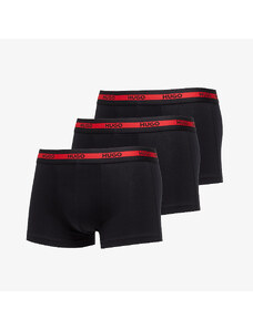 Boxerky Hugo Boss Logo-Waistband Stretch Trunks 3-Pack Black