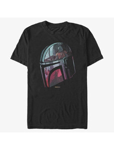 Pánské tričko Merch Star Wars: Mandalorian - Helmet Explanation Unisex T-Shirt Black