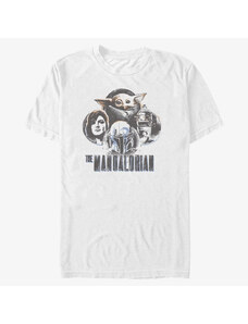 Pánské tričko Merch Star Wars: The Mandalorian - Mando Circles Unisex T-Shirt White