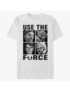 Pánské tričko Merch Star Wars: Clone Wars - Force Users Unisex T-Shirt White