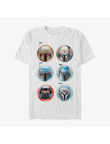 Pánské tričko Merch Star Wars: The Mandalorian - Helmets Unisex T-Shirt White