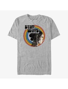 Pánské tričko Merch Star Wars: The Rise Of Skywalker - Vintage Rey Rainbow white KTS Unisex T-Shirt Heather Grey