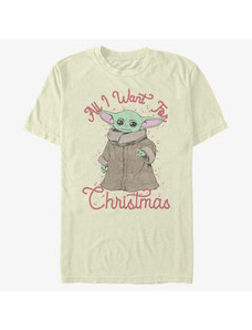 Pánské tričko Merch Star Wars: Mandalorian - Christmas Child Unisex T-Shirt Natural