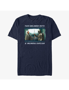 Pánské tričko Merch Star Wars: The Mandalorian - MandoMon Epi5 Not the Way Unisex T-Shirt Navy Blue