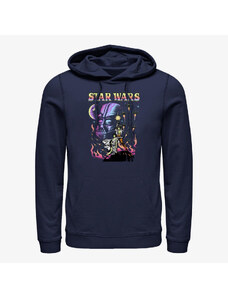 Pánská mikina Merch Star Wars: A New Hope - Blacklight Dark Side Unisex Hoodie Navy Blue