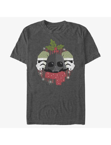 Pánské tričko Merch Star Wars: Classic - Darth Holiday Unisex T-Shirt Dark Heather Grey