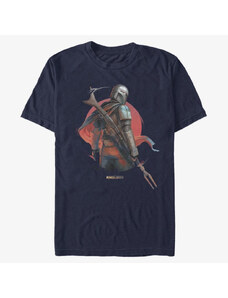 Pánské tričko Merch Star Wars: Mandalorian - Mandalorian Sunrise Unisex T-Shirt Navy Blue