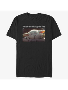 Pánské tričko Merch Star Wars: The Mandalorian - Fire Mixtape Unisex T-Shirt Black