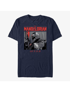 Pánské tričko Merch Star Wars: The Mandalorian - Code Red Unisex T-Shirt Navy Blue