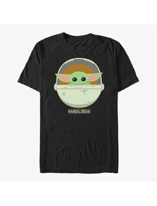 Pánské tričko Merch Star Wars: The Mandalorian - The Child Cute Bassinet Unisex T-Shirt Black