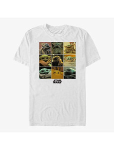 Pánské tričko Merch Star Wars: The Mandalorian - Child Grid Unisex T-Shirt White