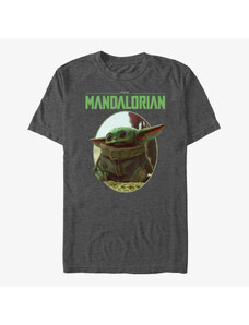 Pánské tričko Merch Star Wars: The Mandalorian - The Look Unisex T-Shirt Dark Heather Grey