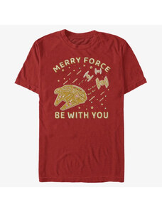Pánské tričko Merch Star Wars: Classic - Gingerbread Falcon Unisex T-Shirt Red