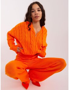 Fashionhunters Oranžový ležérní set se svetrem s kapucí