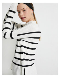 Koton pletený svetr s vysokým výstřihem žebrovaný na ramenou