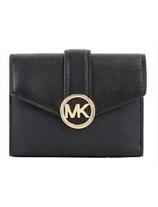 Kožená peněženka Michael Kors Carmen medium flap černá