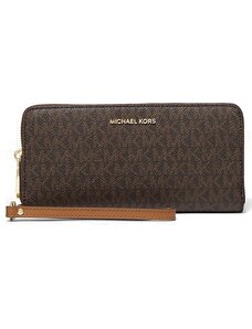 Peněženka Michael Kors jet set travel Continental logo brown hnědá