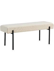 Nordic Living Krémově bílá bouclé lavice Swipper 100 cm