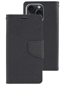 Pouzdro na iPhone 15 Pro MAX - Mercury, Fancy Diary Black/Black