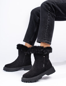 W. POTOCKI Black suede snow boots with Potocki fur