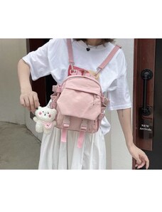 Malý dětský růžový batoh s klíčenkou