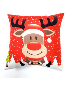 Jerry Fabrics Vánoční dekorační polštářek 40x40 cm - Vánoční Sob Rudolf