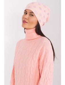 MladaModa Dámská čepice se zirkony model 32585 pudrově růžová