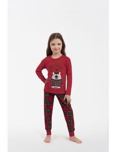 Italian Fashion Dětské pyžamo Tess, dlouhý rukáv, dlouhé nohavice - červená/potisk