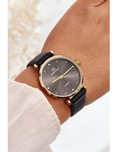 Kesi Dámské hodinky Giorgio&Dario na koženém řemínku černé