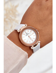 Kesi Klasické dámské kožené hodinky Giorgio&Dario bílé