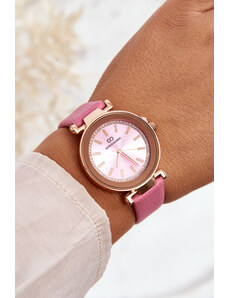 Kesi Klasické dámské kožené hodinky Giorgio&Dario růžové