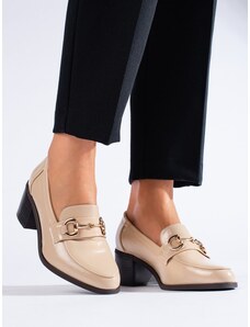 Lacquered beige Shelvt heeled shoes