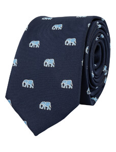 BUBIBUBI Tmavomodrá kravata se slony