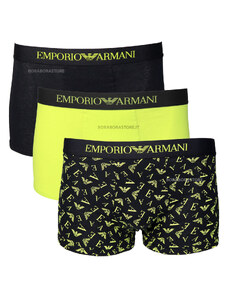 Emporio Armani - boxerky - Černo-limetková - 3ks