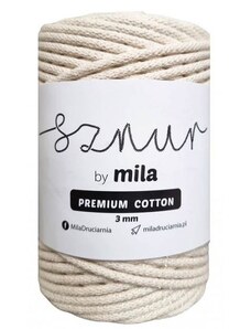 Bavlněná šňůra MILA Premium Cotton 3 mm - krémová perla