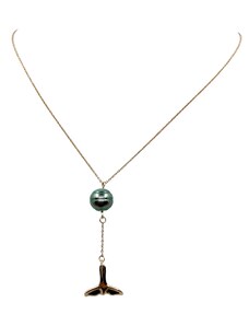 Perlový náhrdelník s černou perlou a přívěskem