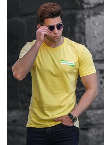 Madmext Men's Yellow T-Shirt with a Print 5270